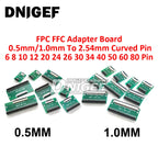 FPC FFC Adapter Board 0.5mm 1.0mm To 2.54mm Connector Straight Needle And Curved Pin 6 8 10 12 20 24 26 30 34 40 50 60 Pin