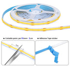 24V COB LED Strip with EU/US/AU/UK Plug Touch Dimmer Switch Adhesive Backing for Cabinets Shelf Closet Kitchen Lighting 1-6pcs