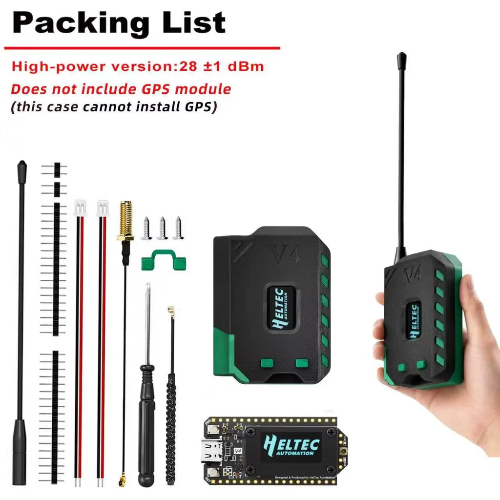 New Meshtastic Heltec V4 WiFi LoRa 32 Dev-Board Case Set Soft Antenna ESP32 SX1262 Solar Powered BLE Low Power