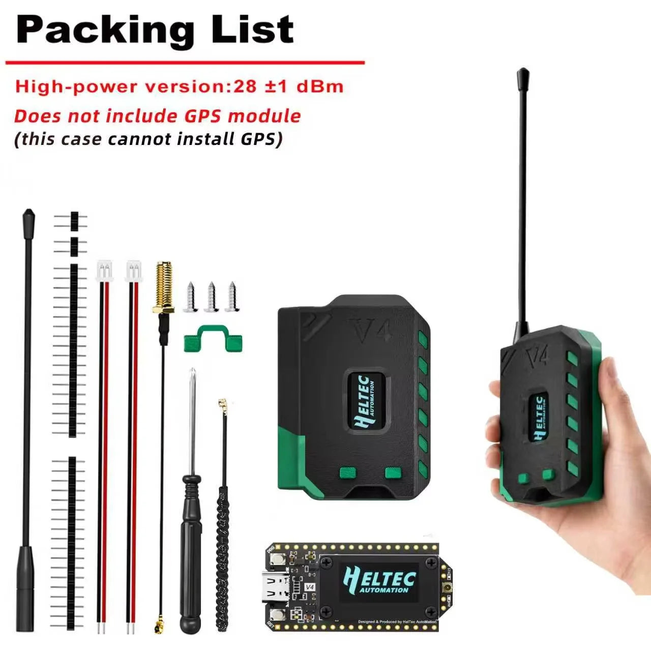 New Meshtastic Heltec V4 WiFi LoRa 32 Dev-Board Case Set Soft Antenna ESP32 SX1262 Solar Powered BLE Low Power