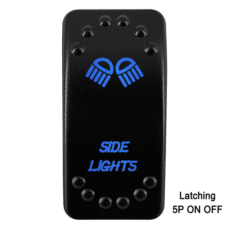 Waterproof Rocker Switch with Blue LED | 12V/24V Latching & Momentary (SPST/ DPDT) | for Marine, UTV, ATV, RZR, Automotive