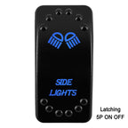 Waterproof Rocker Switch with Blue LED | 12V/24V Latching & Momentary (SPST/ DPDT) | for Marine, UTV, ATV, RZR, Automotive