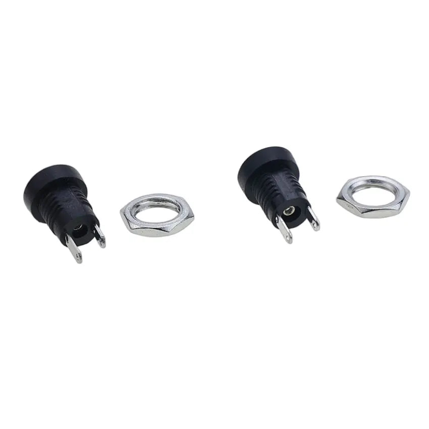 YuXi 10pcs 5.5x2.1mm 5.5x2.5mm DC Power Jack Supply Socket 2Pin Female Panel Mount Connector With 8mm Waterproof Caps