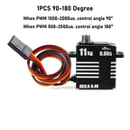Micro 8.4V 0.06S 11KG Digital Servo Motor Mini Full Metal Coreless Programmable Servos 180/270/360 Degree High Torque for RC Car