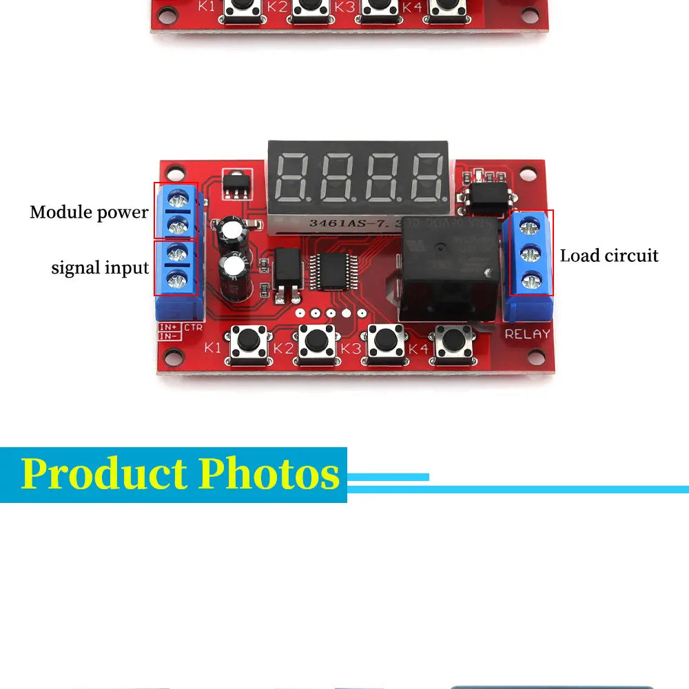 DC 5V 12V 24V 10A Adjustable Time Delay Relay Module LED Digital Timming Relay Timer Delay Trigger Switch Timer Control Switch