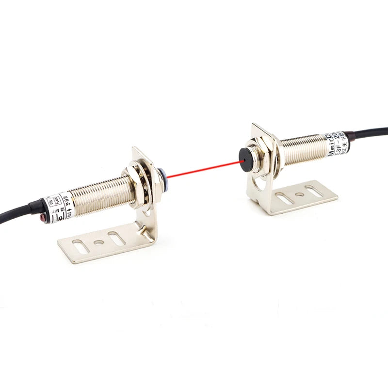 DC6~36V Waterproof Laser Photoelectric Switch M12 Laser Beam Sensor Detector 20 meters Distance NPN PNP