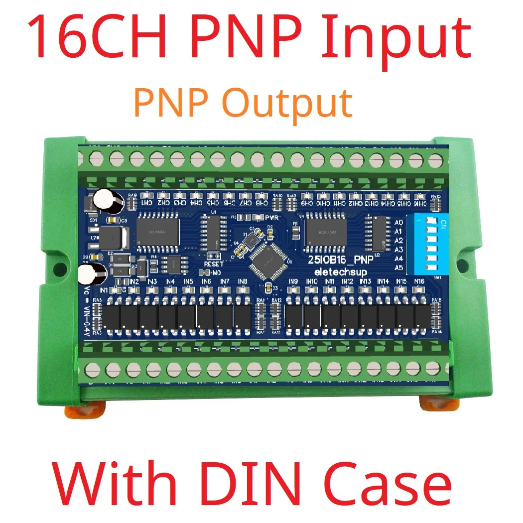 8/16/32 DI-DO Modbus DMOS PNP Output & NPN/PNP Input Module PLC RS485 Remote IO Expansion Board