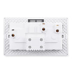 146 13a Reset Toggle Tempered Glass 2Gang UK Socket Switch Combination Panel Power Socket Office Hotel Home Villa Decoration