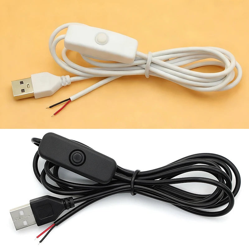 1.5M LED Strip USB Connector Cable Extension 2 Pin Power Supply Wire On/Off Switch Electrical 5V Wire For LED Lighting