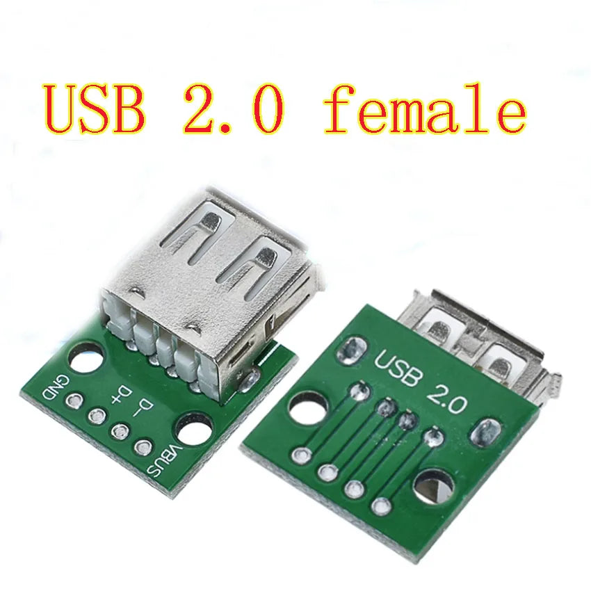 1pcs Type A USB Female to DIP 2.54MM PCB Board Adapter Converter USB Connector USB Female for Arduino