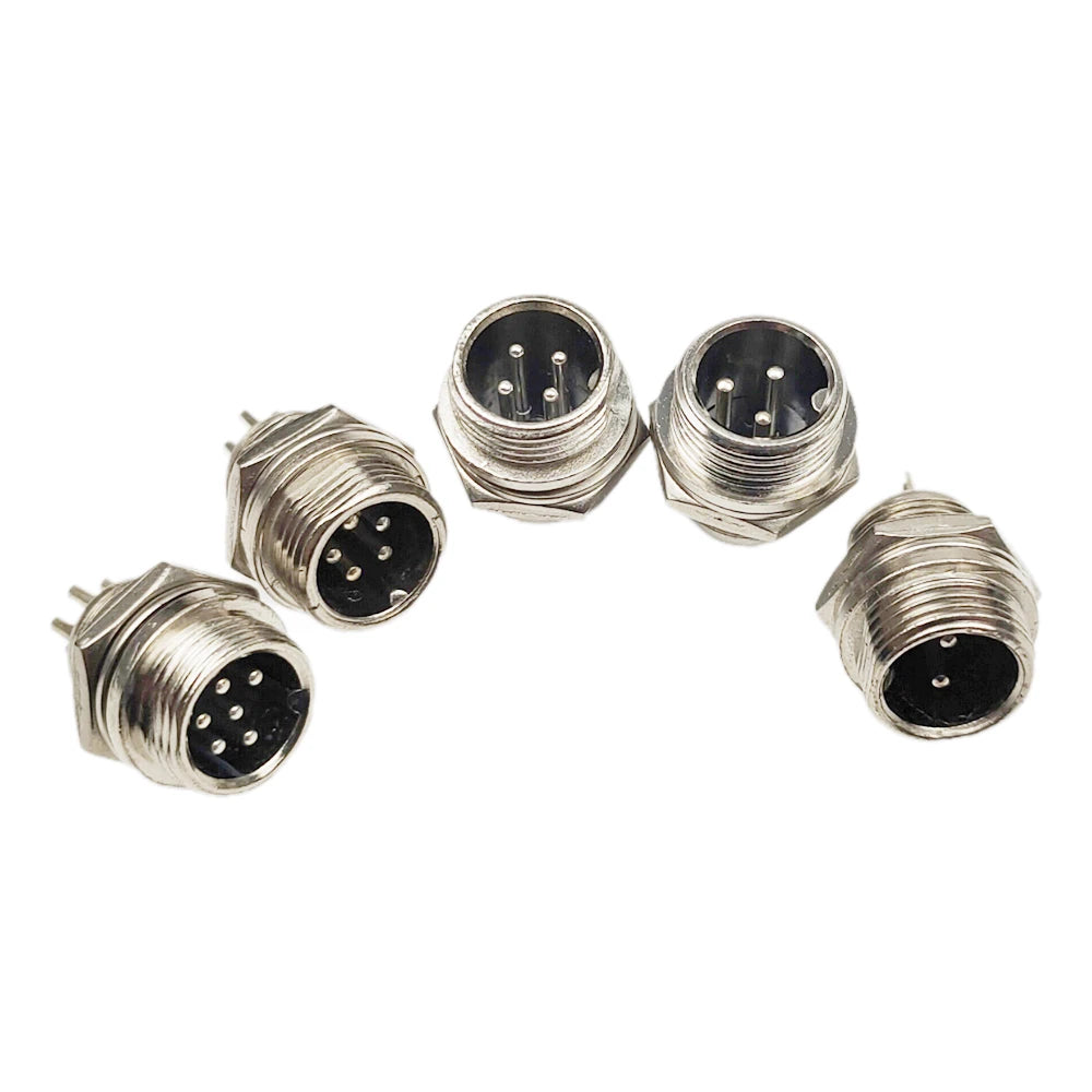 1Set GX12 12mm Circular Aviation Connector 2/3/4/5/6Pin Male Female Panel Mount Plug Socket
