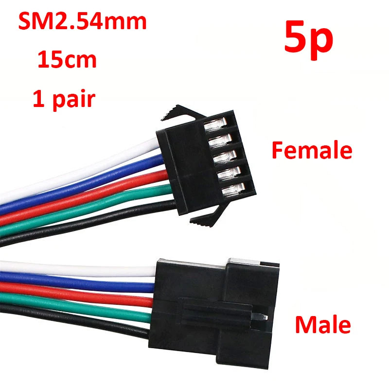 2p/3p/4p/5p/6p Led JST Connector SM Male/female Wire Connector Led Strip Plug For RGB RGBW LED Light Lamp Driver
