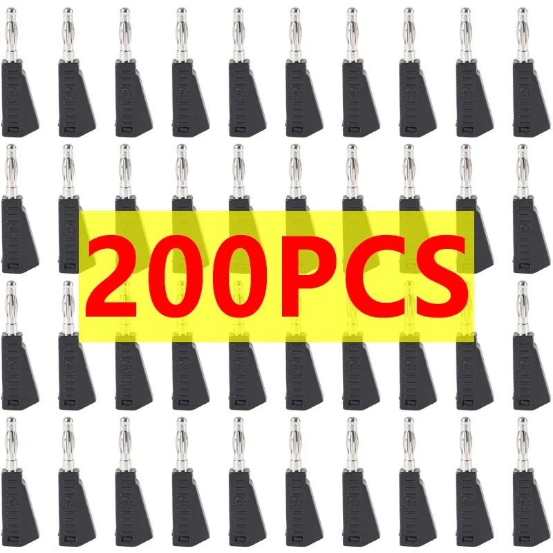 40/200Pcs 4mm Banana Plug Stackable Banana Audio Connector Copper Nickel Plated Soldering Electrical Terminal Banana Plugs