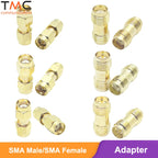 Gold Plated Brass Straight SMA Male to Male Adapter RP-SMA Female to Female RF Coax Connector for WiFi Antenna FPV