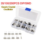 35-200pcs Crystal Oscillator Electronic Kit HC-49S DIP/SMD Ceramic Quartz Resonator Hc-49 Set 4Mhz 6Mhz 8Mhz 12Mhz 16Mhz 20Mhz