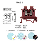 4PCS Wire Electrical Conector Terminal Connector Screw Cable Din Rail Terminal Blocks Strip Power Distribution Block Terminator