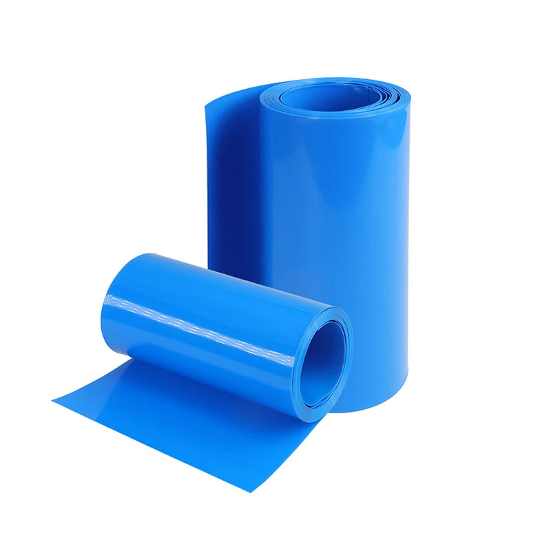 2/5M PVC Blue Heat Shrink Tube Width 29.5mm ~ 200mm 18650 Lipo Battery Pack Insulated Cable Sleeve Protection Battery Film Wrap