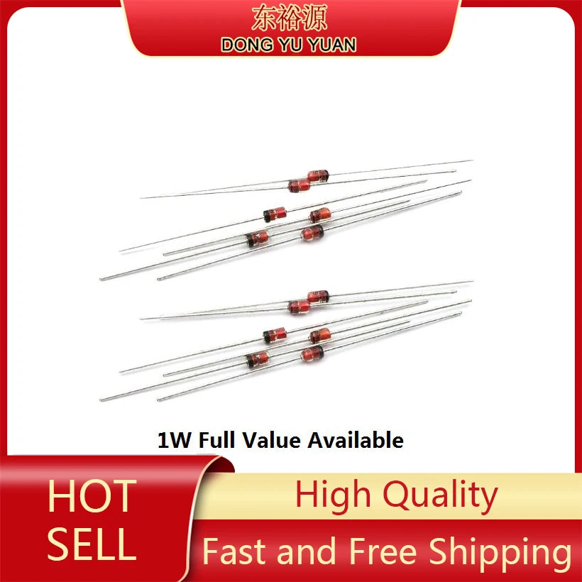 50PCS 1N4727A 3V/1N4730A/3.9V 1N4731A/4.3V 1N4732A/4.7V 1N4733A/5.1V 1N4734A/5.6V 1N4728A 3.3V/ 1N4729A/3.6V IN 1W Zener Diode