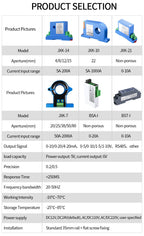 AC/DC Current Transmitter 4-20MA/0-10V/0-5V/RS485 Copper Platoon Current Transducer 100A 200A 500A AC/DC Current Transmitter