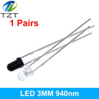 F3 3MM 940nm LEDs infrared emitter and IR receiver diodes each 5pcs Infrared to tube For arduino