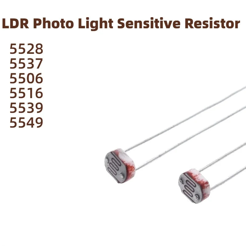 50-100PCS LDR Photo Light Sensitive Resistor Photoelectric Photoresistor 5528 GL5528 5537 5506 5516 5539  For Arduino
