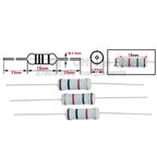 200pcs 2W Carbon Film Resistors 5% 4 Color Ring Resistors 10 47 100 470 Ohm 1K 4.7K 10K 47K 51k 100k 200k 470k 510k 910k 1M Ohm