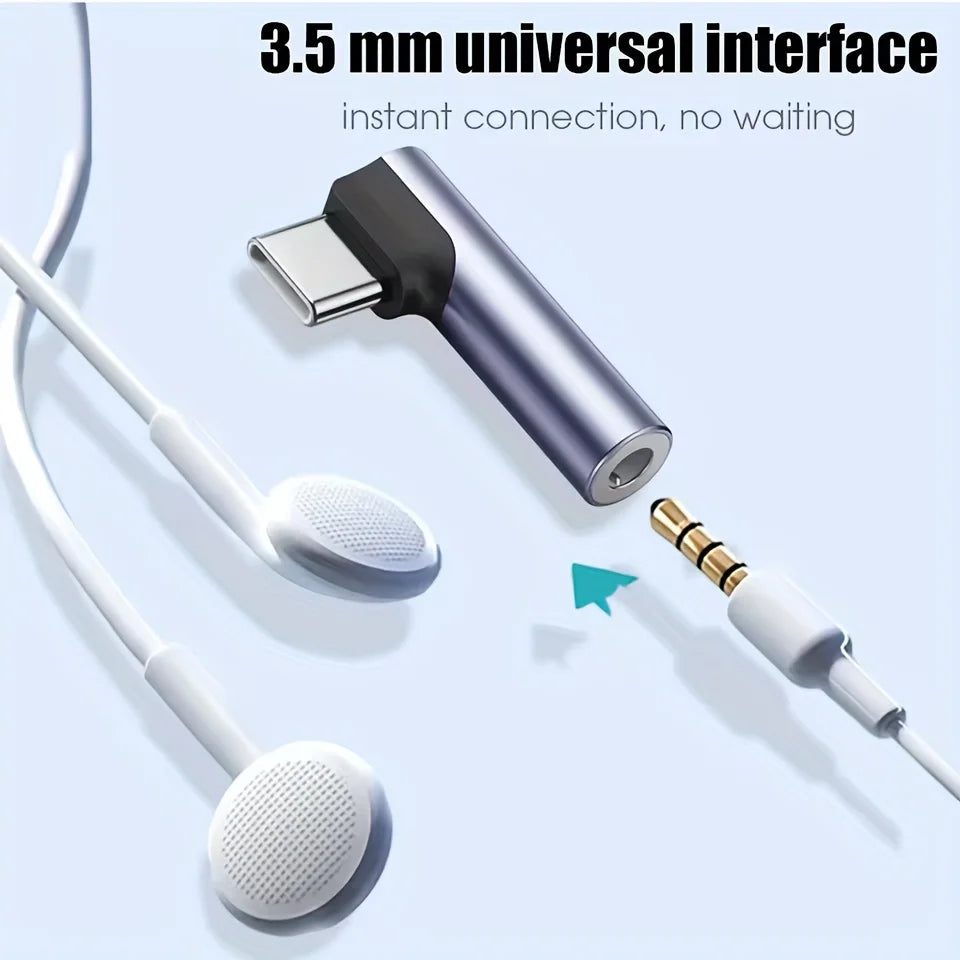 Elbow Type C to 3.5mm Earphone Adapter Jack USB-C to 3.5 earphones AUX Audio Adapters For gaming music