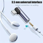 Elbow Type C to 3.5mm Earphone Adapter Jack USB-C to 3.5 earphones AUX Audio Adapters For gaming music