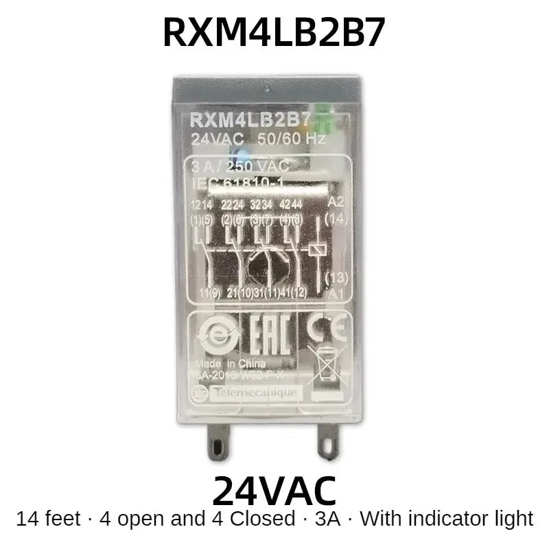 Schneider Electric Intermediate Relay RXM2LB2BD JD RXM4LB2P7 F7 RXM4LB2BD 24V 230V RXZE1M2C RXZE1M4C 8 Feet 14 Feet Base