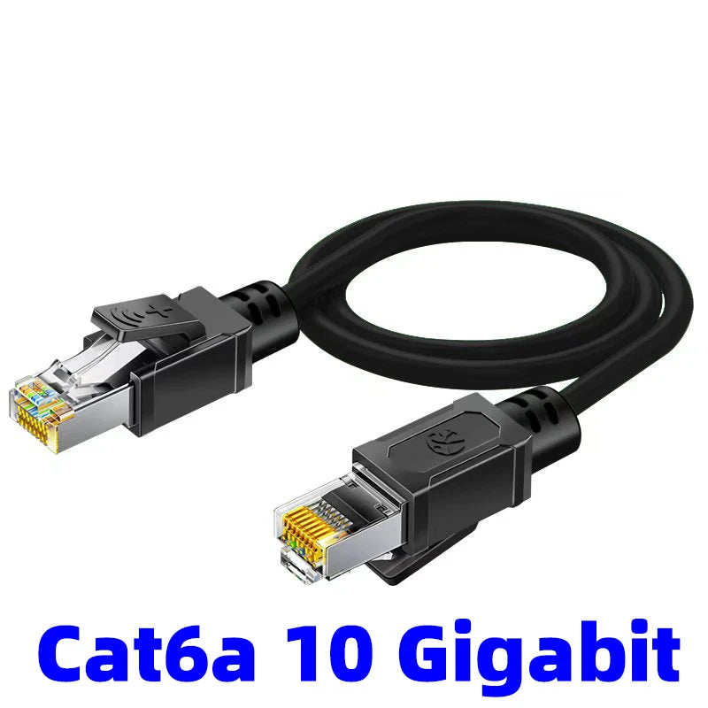 1-100M CAT6a Industrial Ethernet Cable High Flex Pure Copper Gold Plated 26AWG RJ45 Modified PVC Double Shielded Custom Length