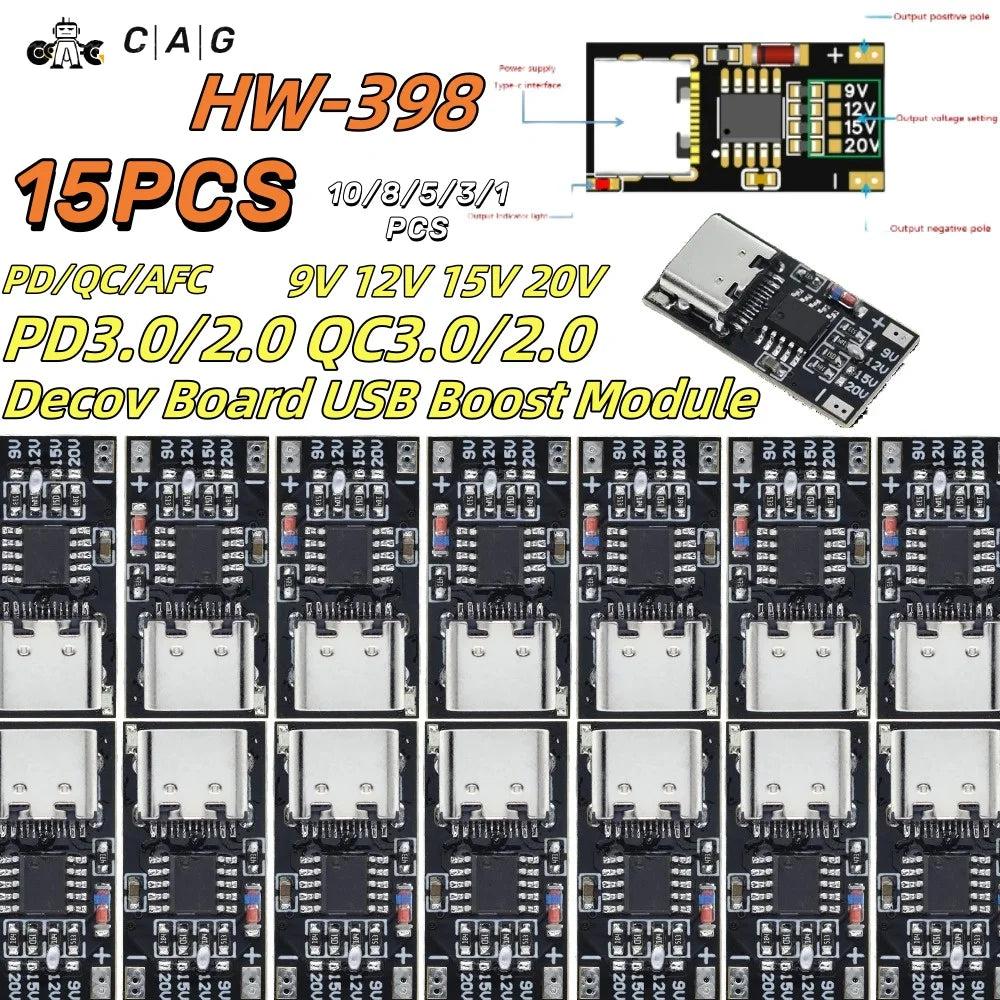 10/1PC Type-c Trigger PD QC AFC TYPE-C Decoy Board USB Boost Module PD3.0 2.0 PPS/QC4+FCP AFC Polling Detector Power Fast Charge