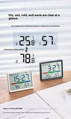 Youpin Electronic Thermometer Hygrometer Weather Station High Precision with Table Clock Function Mini Thermometer Sensor Gauge