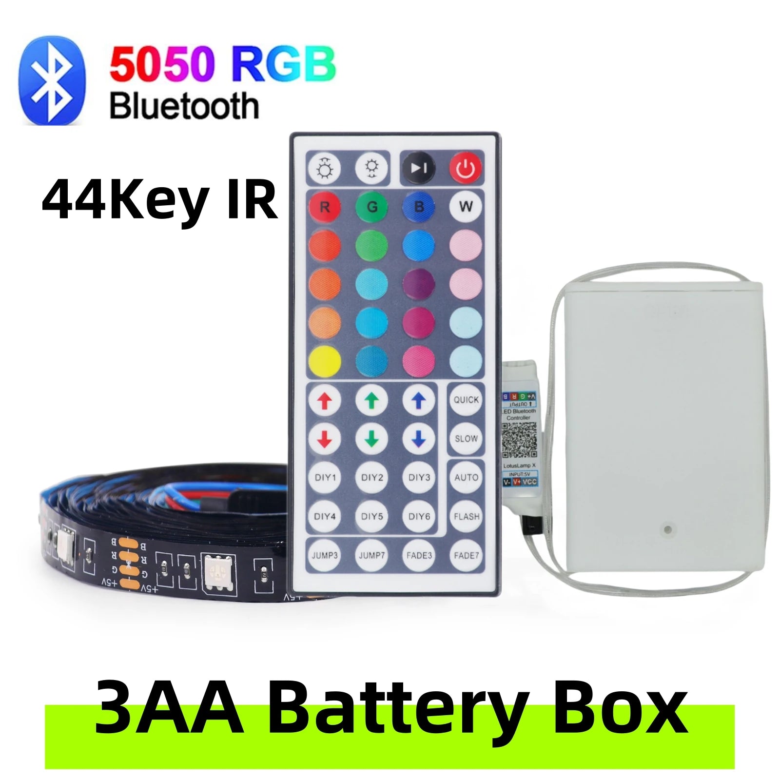 3AA Battery Powered LED Strip Lights 5050 RGB 1M 2M 3M 4M 5M Adhesive Tape Ribbon Lights Bluetooth TV Backlight Background Light