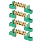 4Pcs Copper Terminal Block 6-Position Grounding Bus Bar for Electrical Distribution Power Box Wiring Heavy Duty Screw Type