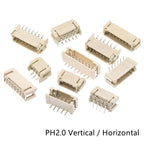 50/20Pcs JST PH2.0mm 2/3/4/5/6/7/8/9/10 Pin Horizontal Paste Vertical Patch Pin Holder SMT Connector 2.0MM Pitch Male SMD