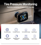 Smart Cigarette Lighter USB TPMS Car Tire Pressure Alarm Monitor System 4 Sensors Display Tyre Pressure Temperature Alarm