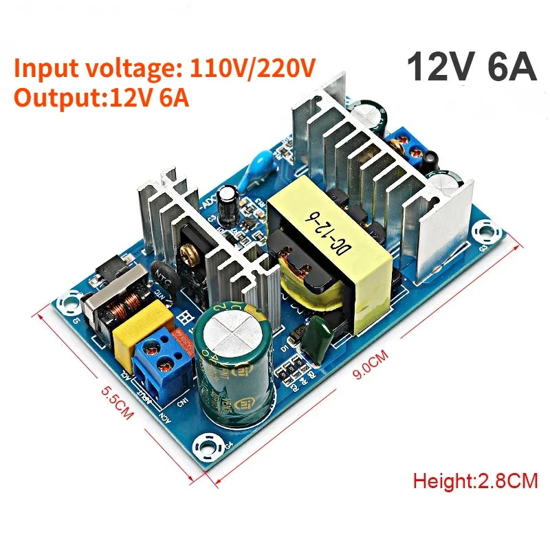 AC 85-265V to DC 5V 12V 24V  Step Down Transformer Power Supply  1A 2A 4A 6A 8A 9A  13A Switching Power Module  Bare Board