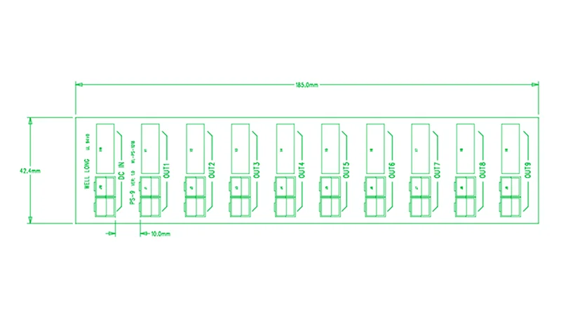 PS-9 DIN Rail Mounting  10-Port Power Splitter Anderson Connector Distributor DC36V 45A.