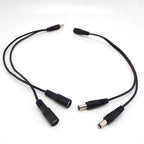 2 Way DC Power Adapter Cable 5.5mm X 2.1mm 1 Male to 2 Female 2 Male Splitter Connector Plug Extension for CCTV LED Strip Light