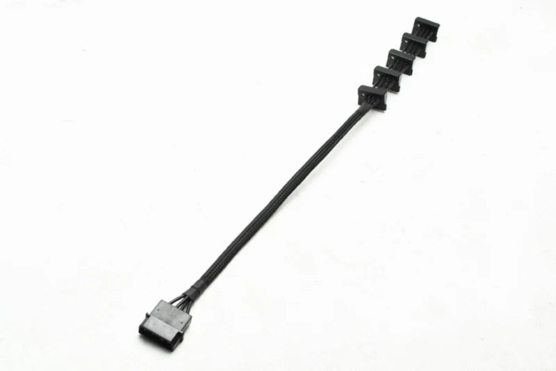 1 Pcs High Quality Practical Durable PC Server Splitter Cables18AWG Black 40cm 4 pins IDE Molex 1 to 5 SATA Power Cable Adapter