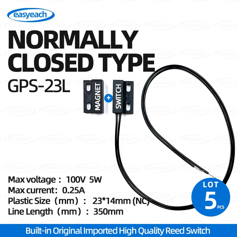 5PCS GPS-23 Reed Magnetic Control Switch Replace PS-3150 Normally Open/Closed23*14MM Proximity Induction sensor NO/NC switching