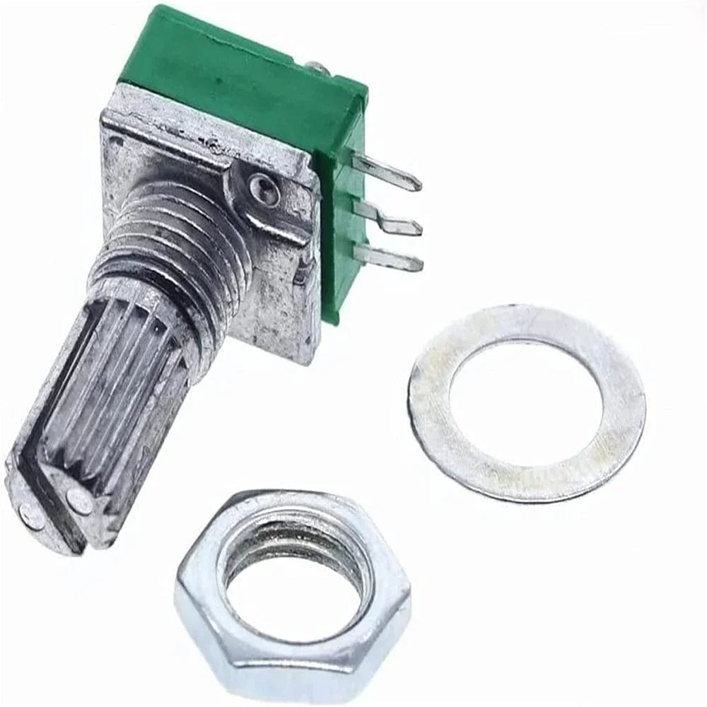 5Pcs RK097N 3Pin Potentiometers Industrial Switches B1K 5K 10K 20K 50K 100K 500K Switch Audio Shaft 15mm Amplifier Sealing RK097