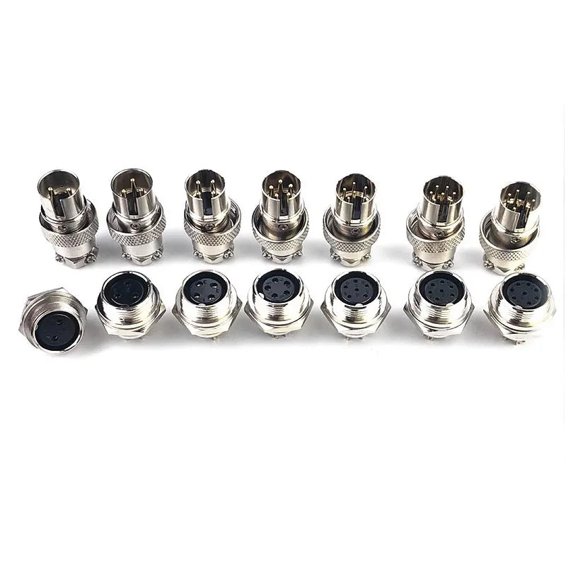 GX16F  Reverse Mounted Plug Copper Goldplated Pins 2 3 4 5 6 7Core8 Pin Aviation Connector Male Plug Female Socket M16 Jack