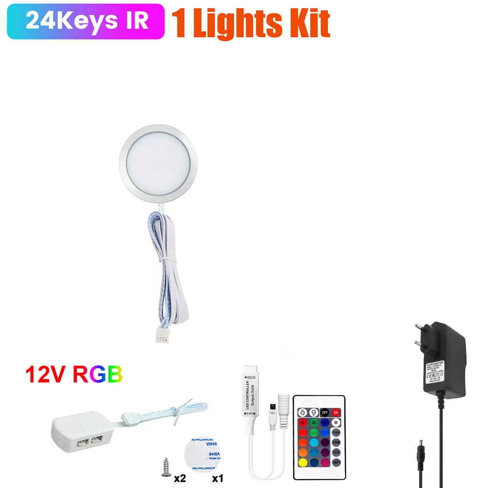 1 2 3 5 6 8 Lihgts RGB LED Cabinet Light 12V WiFi Bluetooth 24Key 44Key Remote Control Power Kit for Kitchen Wardrobe Lighting