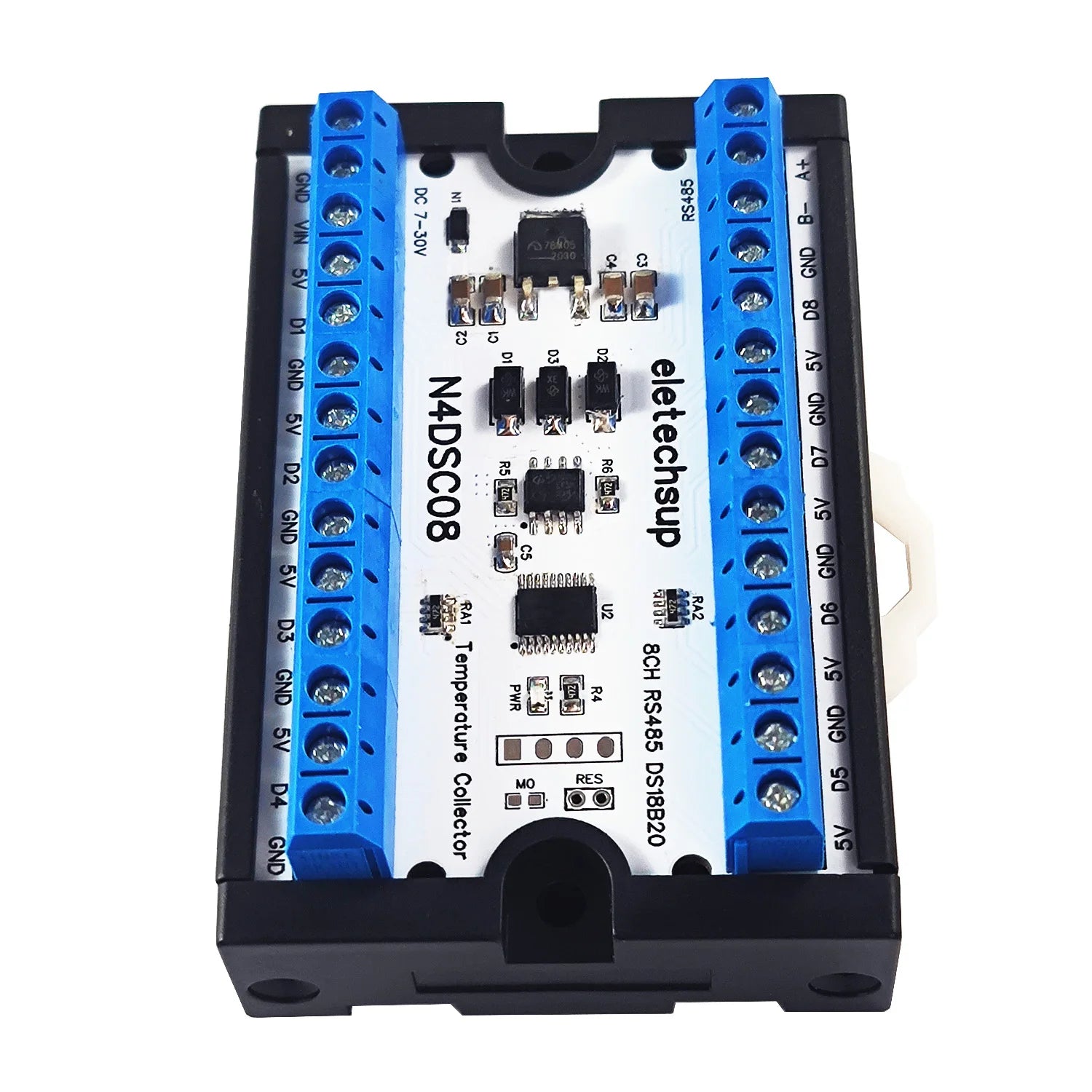 Modbus RS485 Analog IO Module Paperless Recorder Board 8-Way 1-Wire DS18B20 Digital Temperature Sensor