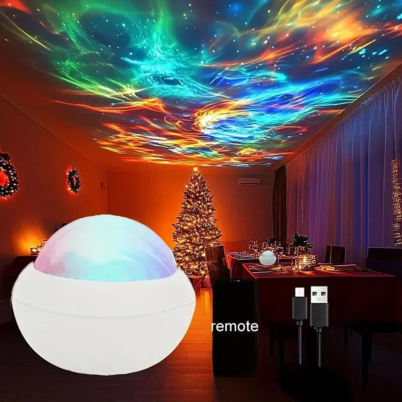 RGB Projection Night Lights Aurora Starry Northern Light Projector Atmosphere Lamp USB Plug Remote Control for Room Party Decor