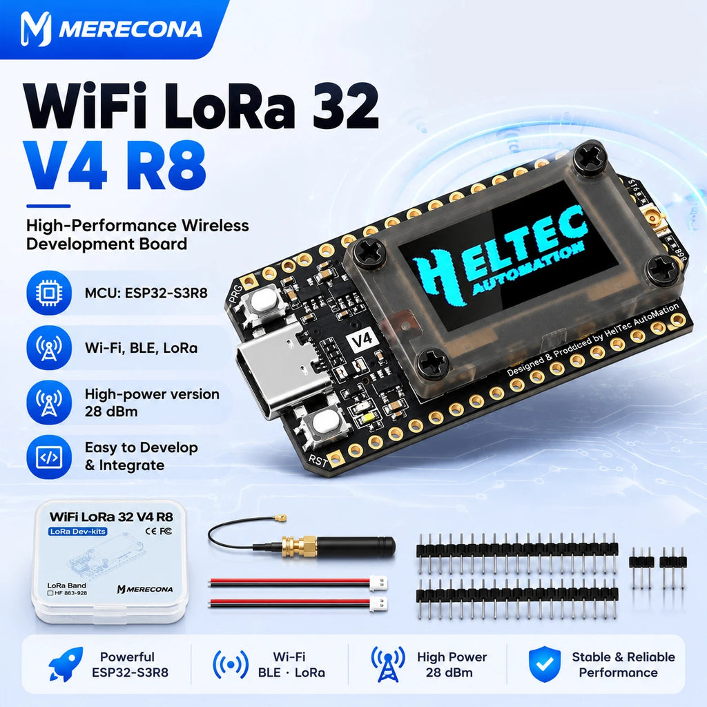 Heltec V4.3.1 WiFi LoRa 32 V4 R8 Meshcore Meshtastic GPS SX1262 0.96inch OLED Solar Powered Mesh Network WiFi LoRa BLE 28dBm