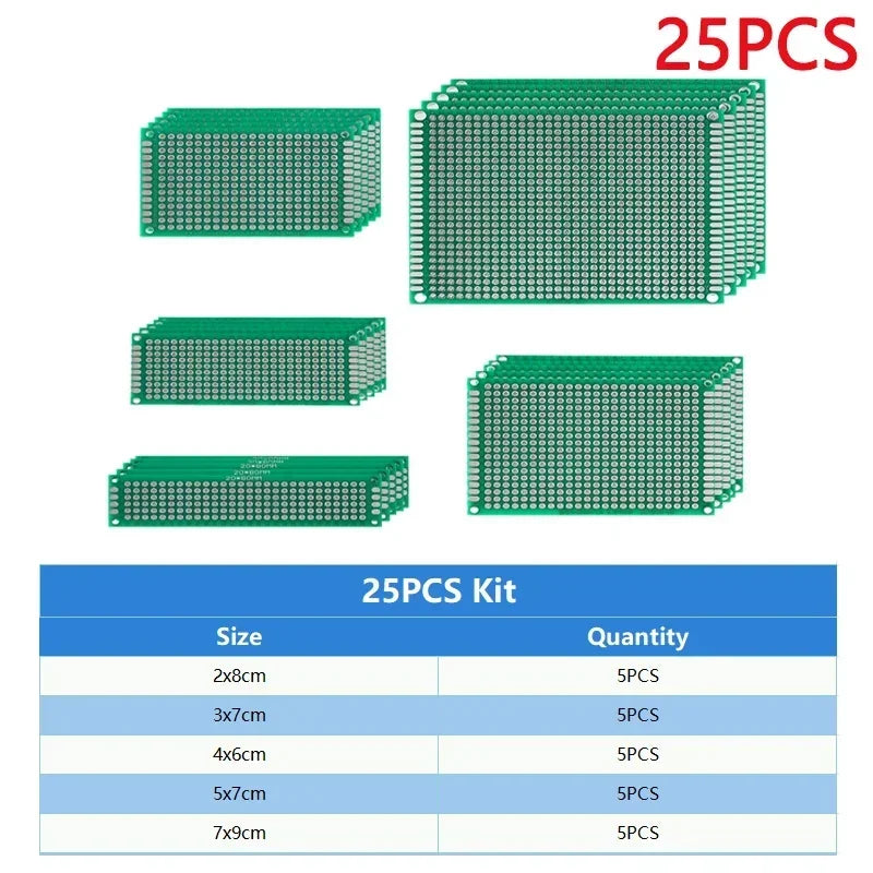 4PCS-40PCS Universal PCB Prototype Board Green Double Sided 2x8 3x7 4x6 5x7 7x9CM Protoboard Breadboard DIY Electronic Kit