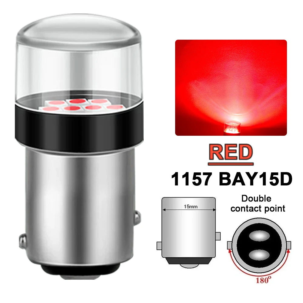 2/4/6/8/10 PCS 1000LM 1156 BA15S 1157 BATY15D P21W P21/5W LED Bulbs 12V 3030-10SMD 6500K White Amber Red Car Turn Signal Lights