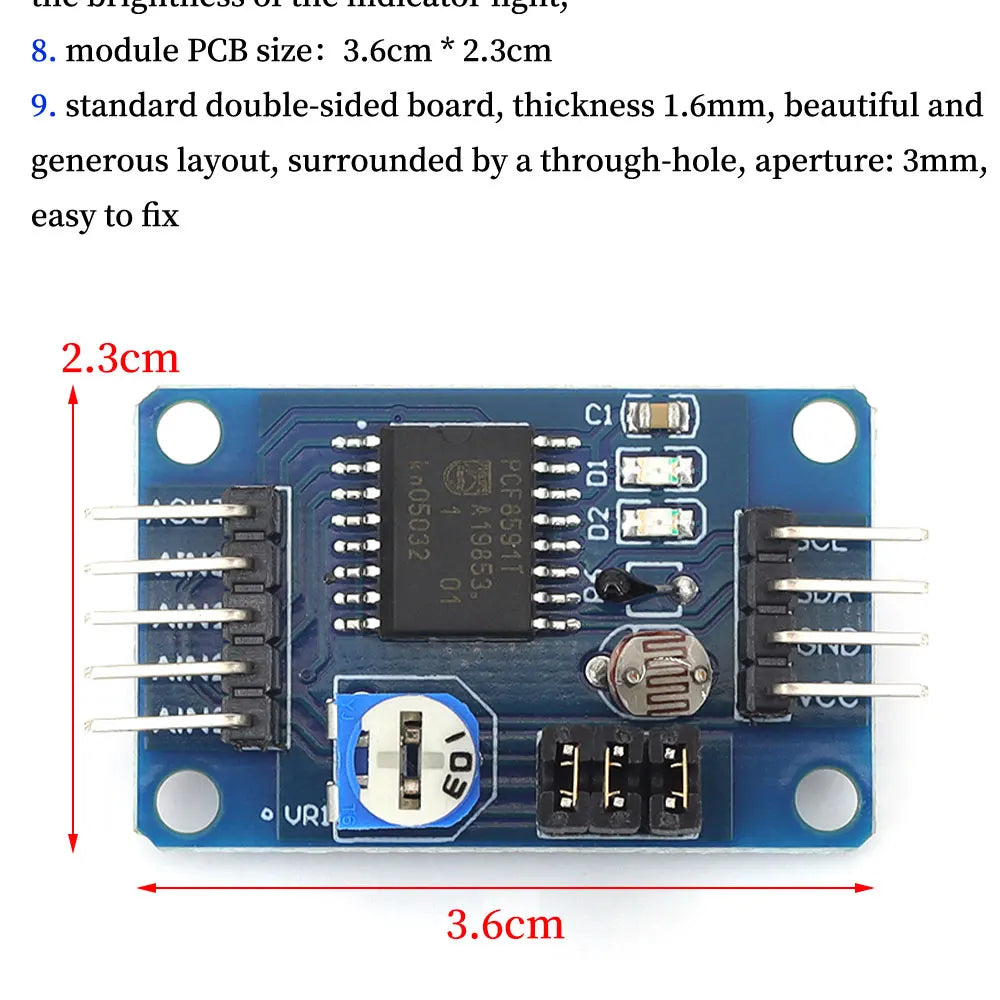 Liludin 1/5/10Pcs PCF8591 AD/DA Conversion of Digital Converter Module Temperature Illumination For Arduino